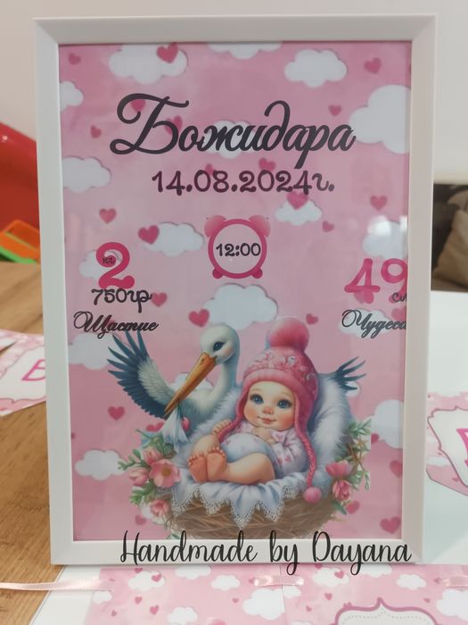 Бебешка визитка в рамка