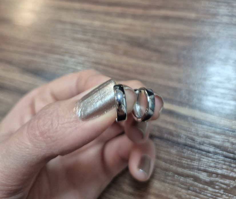 Нови сребърни обици сребърни обеци сребърни халки с цирконий