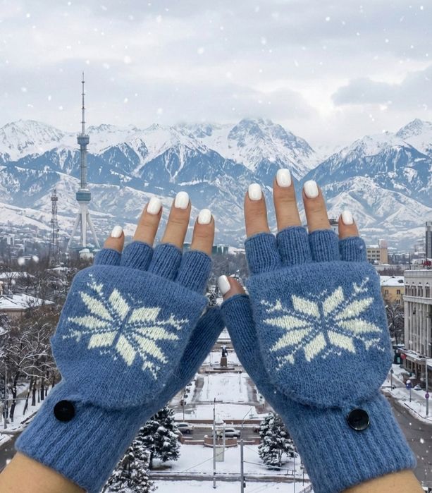 Варежки вязаные, митенки, перчатки