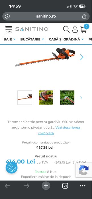 De vanzare trimmer  electric pentru gard viu nou
