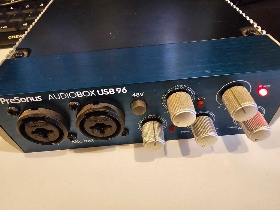 Interfata Audio USB PreSonus AudioBox USB 96 Placa de Sunet Studio 24-bit 96kHz Preamp Mic Inst Phantom Power 48V MIDI In Out Camera Copii Jucarii Hai