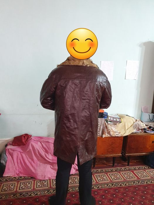 Пальто натуральный мех и кожа