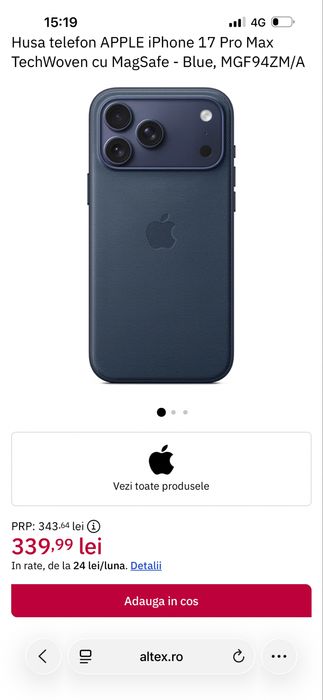Husa techwoven Cu Magsafe Blue iPhone 17 pro max