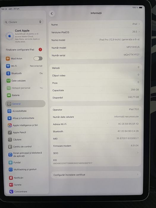 iPad Pro 12.9 M2 Gen 6 Cellular 256GB – SIM