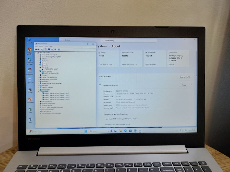 Laptop  Intel i3 Wind 11