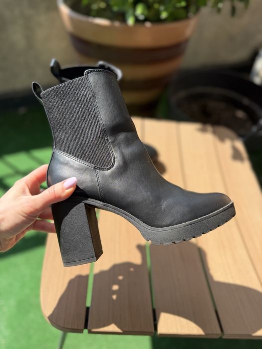 Черни кожени боти H&M