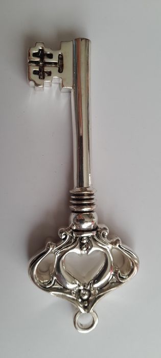 Cheie Decorativa din Argint Laminat/Arde/13 cm/ Made In Italy