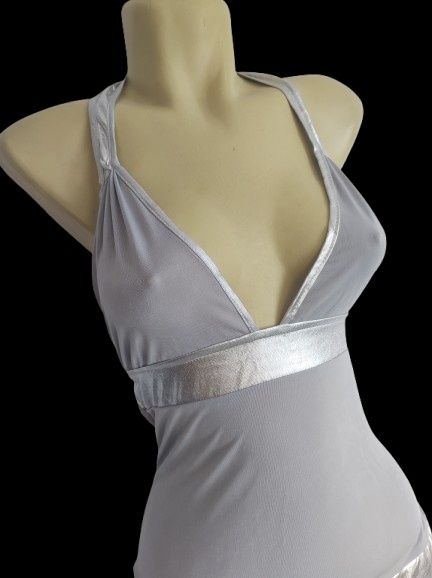 Rochie Elastica Scurta Sexy Gri Argintie  XS S M L  Trikini Argintiu
