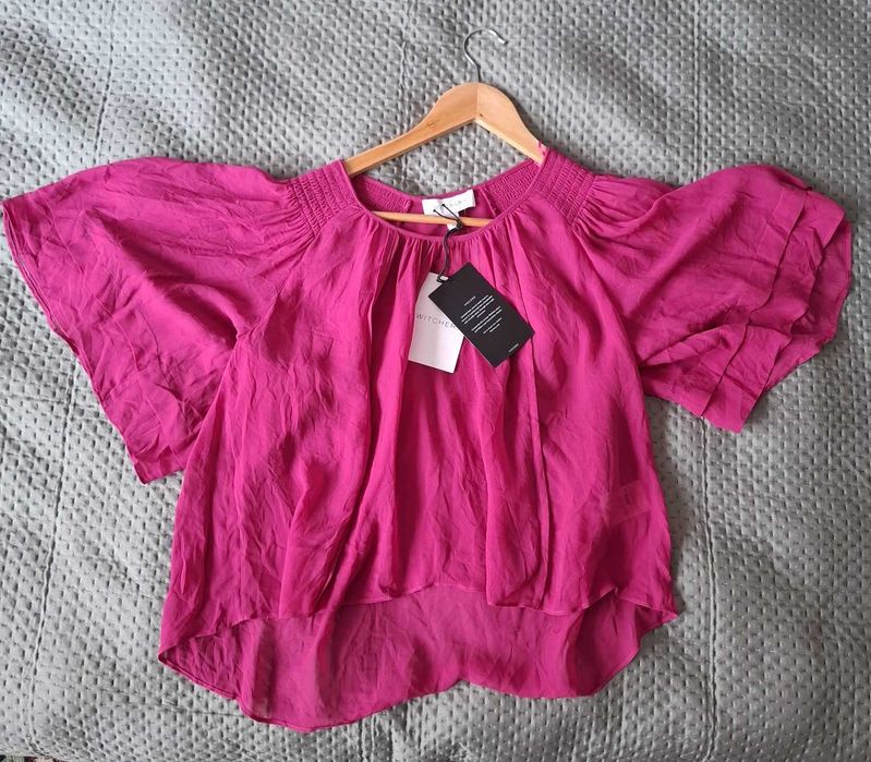 Bluza dama noua, cu eticheta, de vara, din 100% vascoza, culoare fucsia, brand Witchery