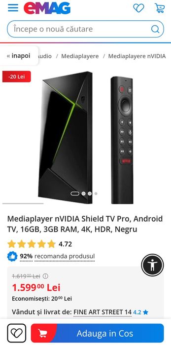 Nvidia Shield Tv Pro, cutie sigilată.