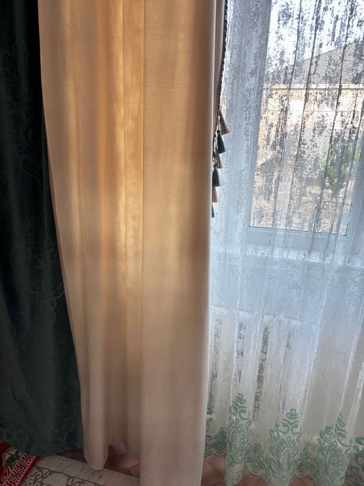 Шторы + тюль мраморн