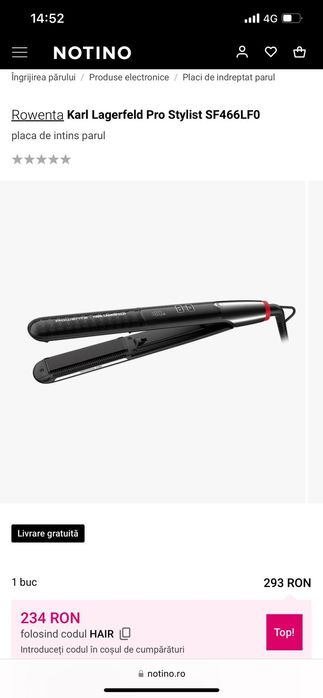 Placa de par Rowenta Karl Lagerfeld Pro Stylist SF466LFO