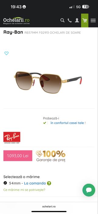 Ochelari originali RayBan RB3794M Scuderia Ferrari Collection