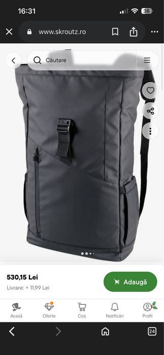 Rucsac troika black business roll top