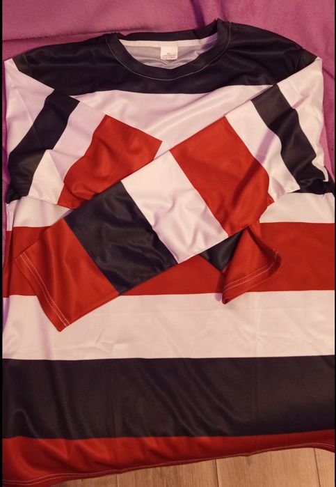 Tricou mânecă lungă albastru, roșu , alb XL noua