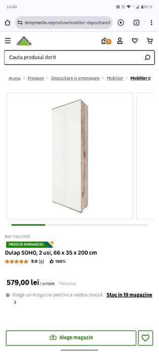 Dulap folosit forte puțin,