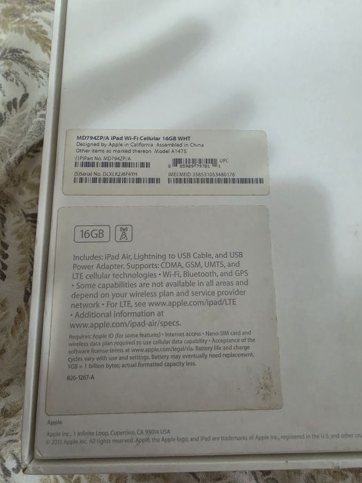 iPad AIR 1 Wi-Fi 16gb