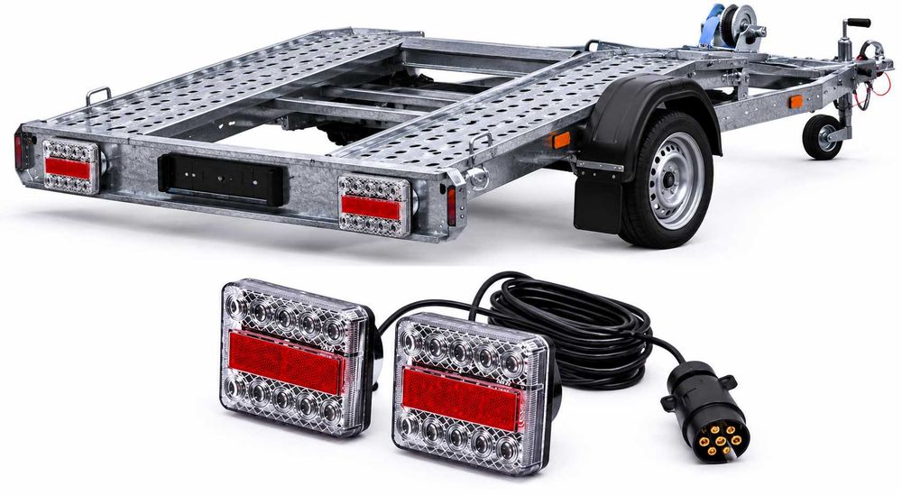 LED стопове за ремаркета и колесари, 12 V, пет функции, с магнит