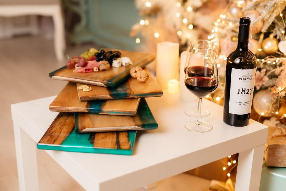 Elemente din lemn masiv și rășină epoxidica!