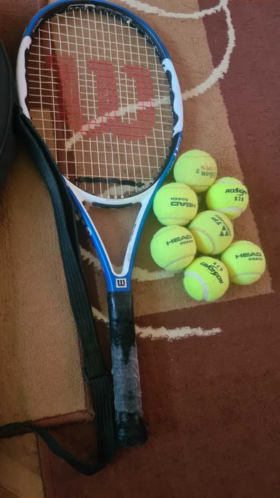 Racheta de tenis Wilson nFury Hybrid 110 cu husa si 7 mingi