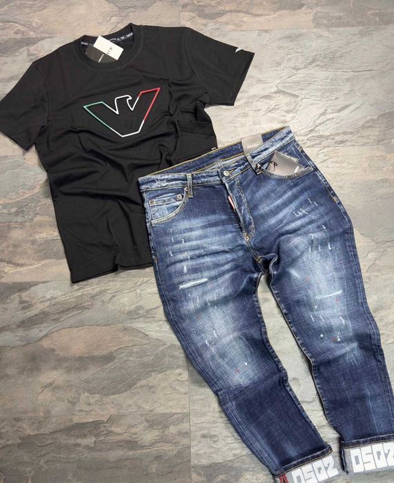 Мъжки Дънки + Тениска Balenciaga