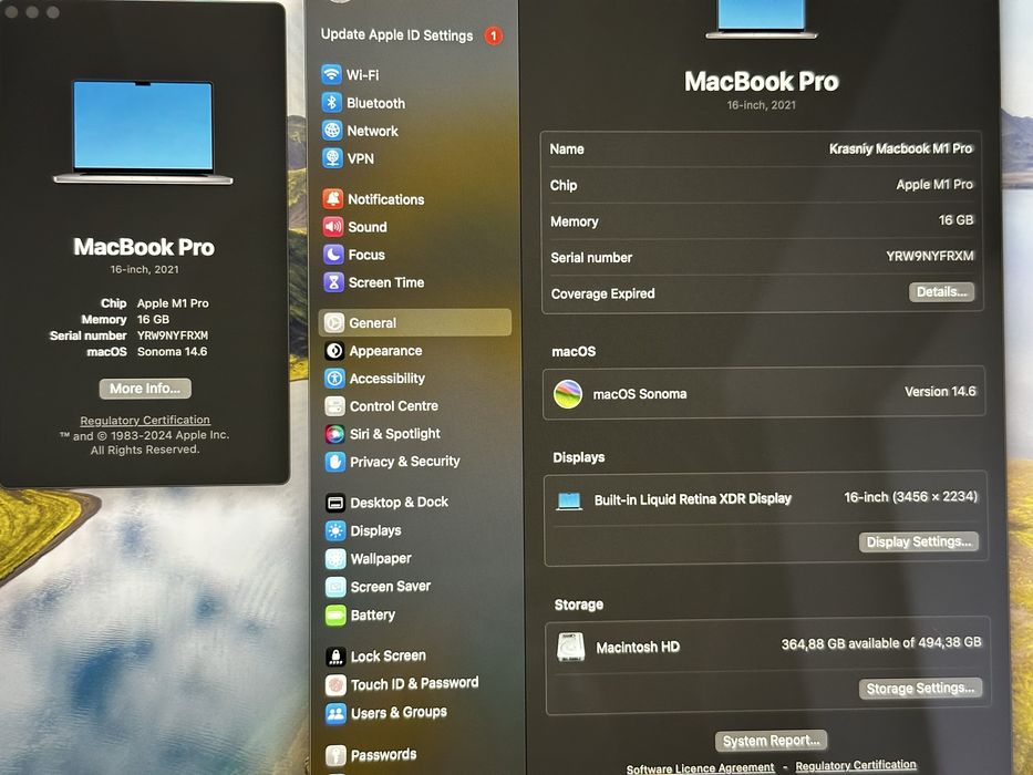 Macbook Pro 16’ M1 Pro 16gb 512gb