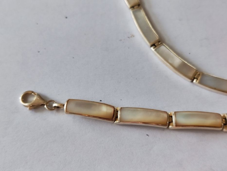 Сребърен комплект колие и гривна 925