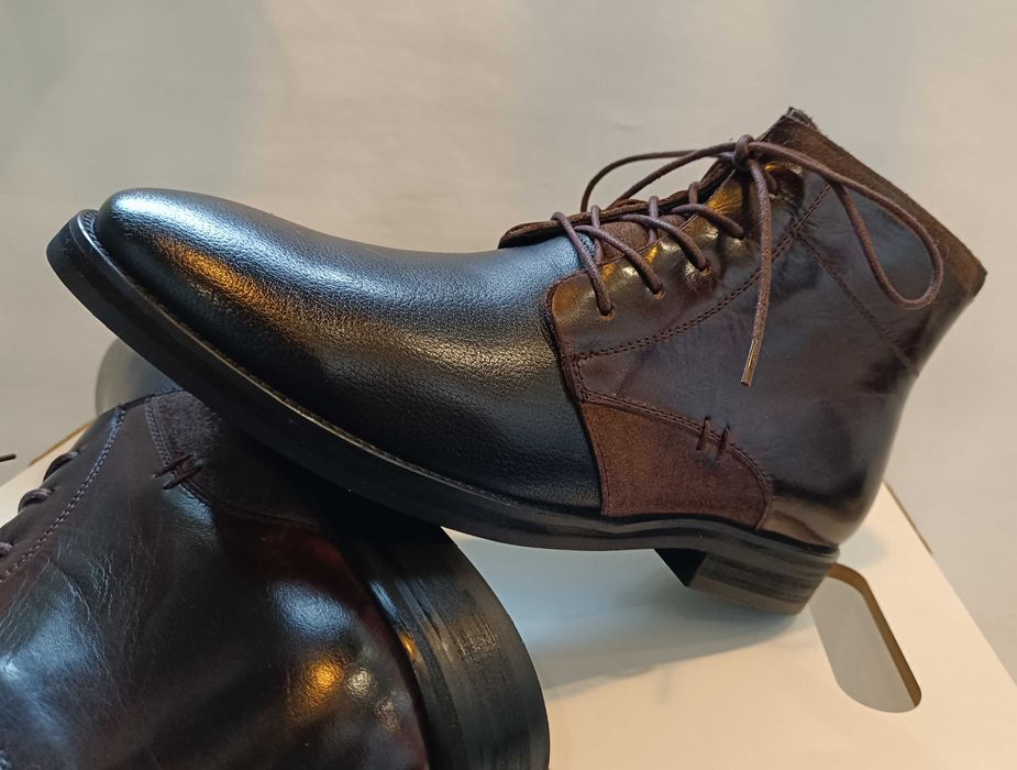 Ghete lace up 43 lucrate manual Dahlin NOI piele naturala moale