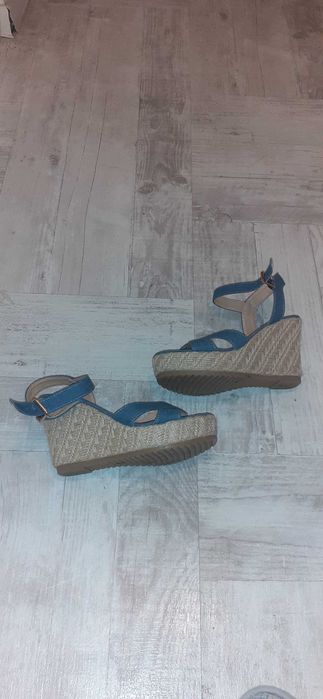 Sandale de blugi cu platforma, mas 38