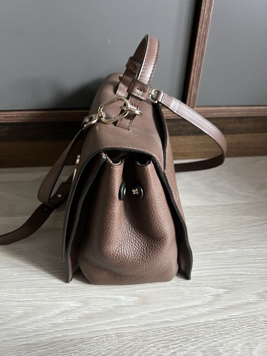 Furla дамска кожена чанта кафява