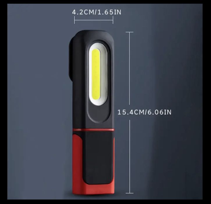 Мощна преносима магнитна COB LED лампа 360° 1200mAh до 8 часа работа