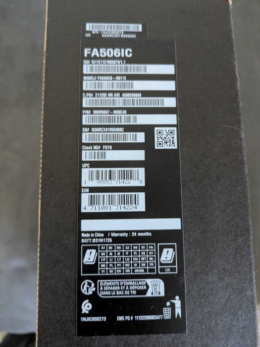 Laptop Asus TUF A15 FA506ICB