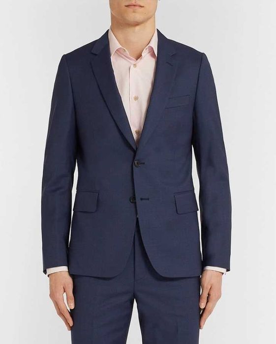 Sacou blazer 42 L slim Massimo Dutti NOU lana Finest Italian albastru