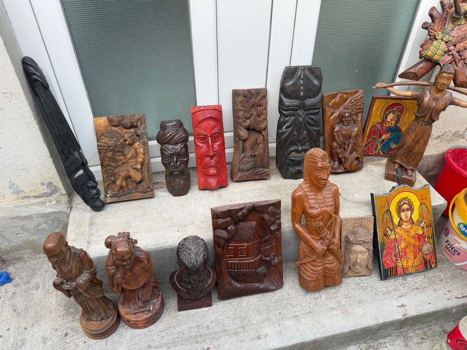 Statuete lemn sculpturi scuptura perete tablou religioase antichitati