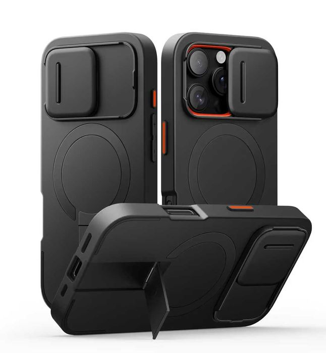 Carcasă magnetică SURITCH pentru iPhone 16 Pro si Brățară Apple Watch Aniaboho aurie cu husă, 41mm