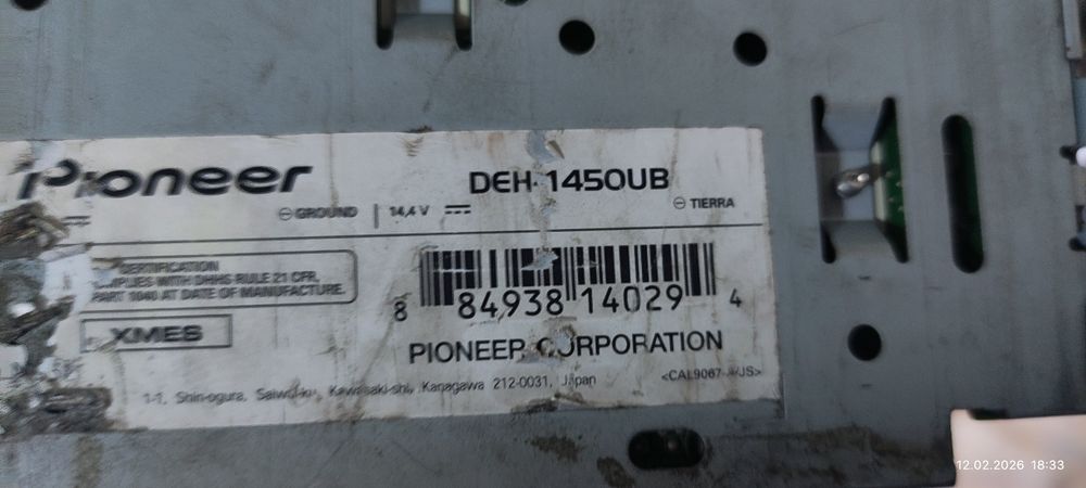 Pioneer 1450 madeli disc aux usb radyo bor