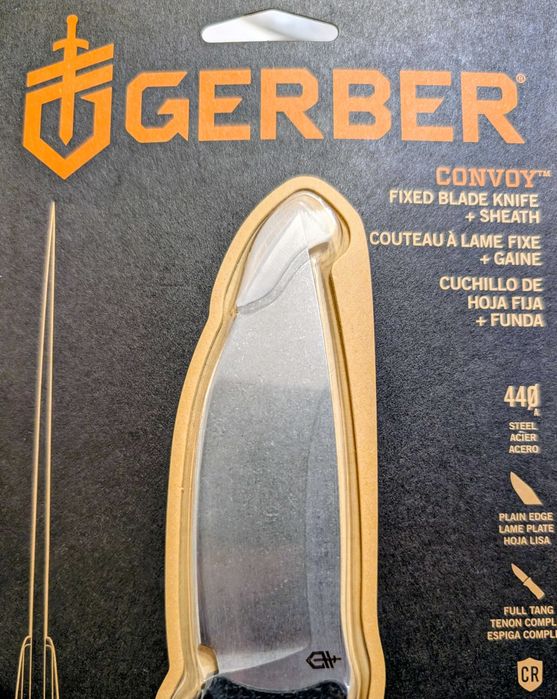 Нож с фиксирано острие и с калъф "Gerber Convoy", лов, бушкрафт. Нов, наразопакован