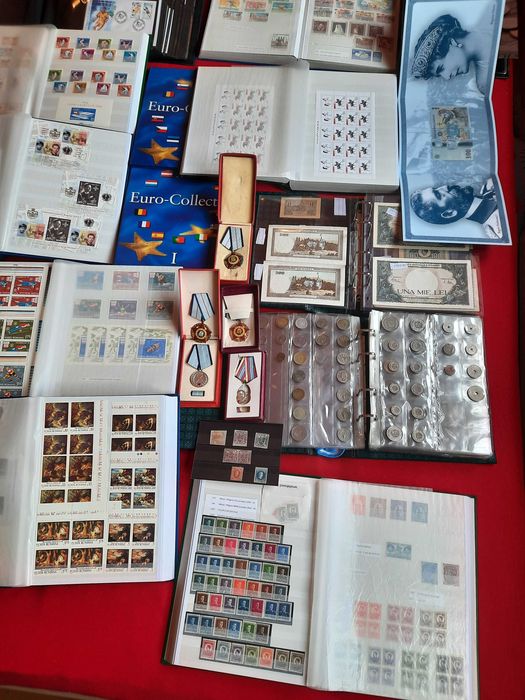 Colectie timbre, FDC-uri, monede, bancnote