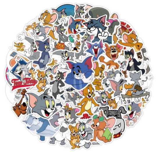 Set Stickere Tom și Jerry / Abtibilduri 50 bucati Waterproof