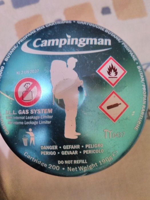 Butelie gaz Campingman pt excursii, cort,Mare,munte-190 gr.Nou-Germany