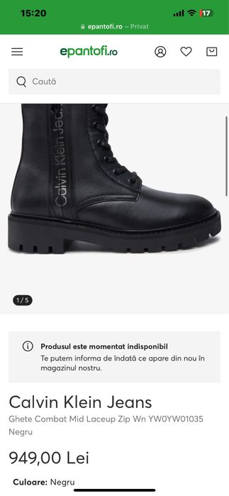 Bocanci Calvin Klein Piele Naturala