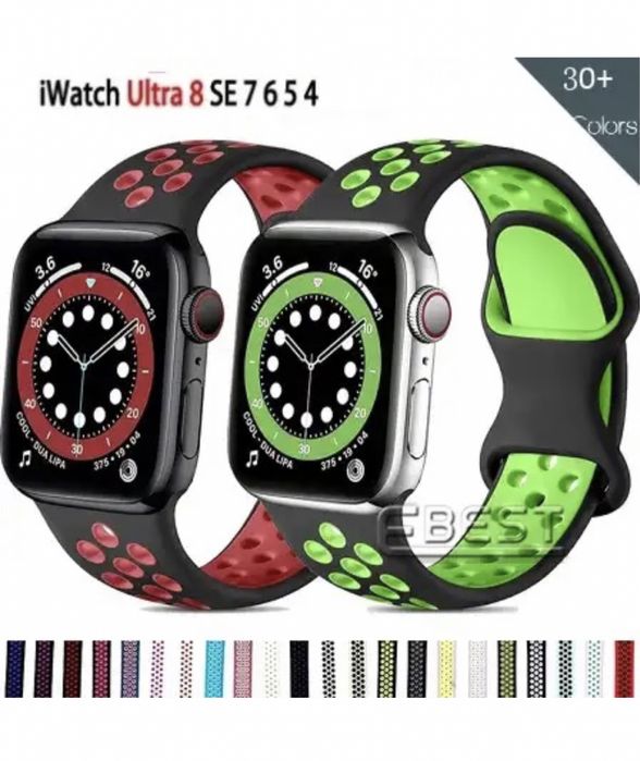 Curea Silicon Perforat Apple Iphone 38/40/41/42/44/45/46mm Seria 1-10