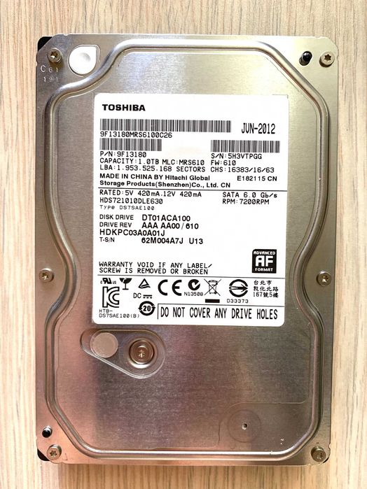 Жёсткий диск HDD 1TB Toshiba