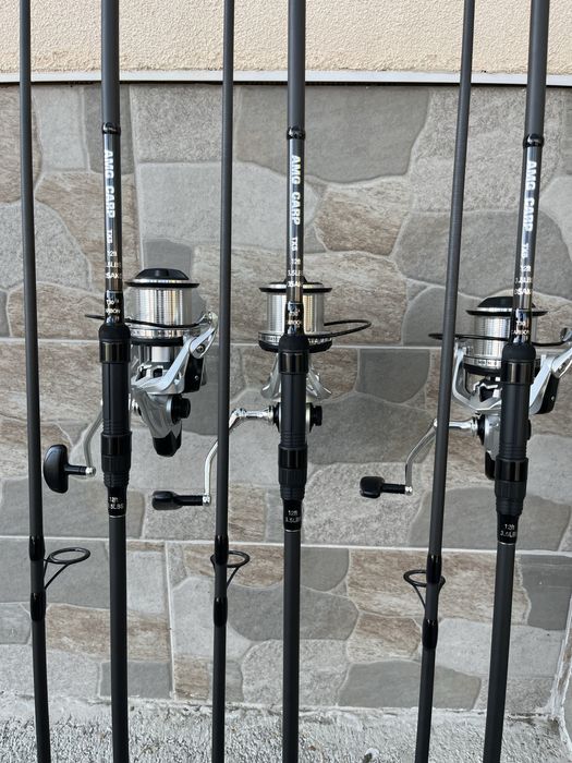 шаранджийски комплект три въдици три макари osako