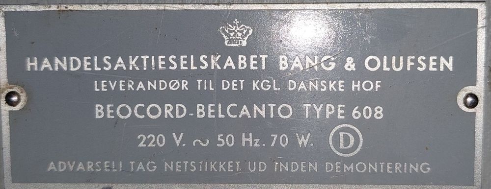 Магнетофон Beocord Belcanto 608/60