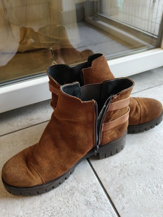 Ghete piele fermoar