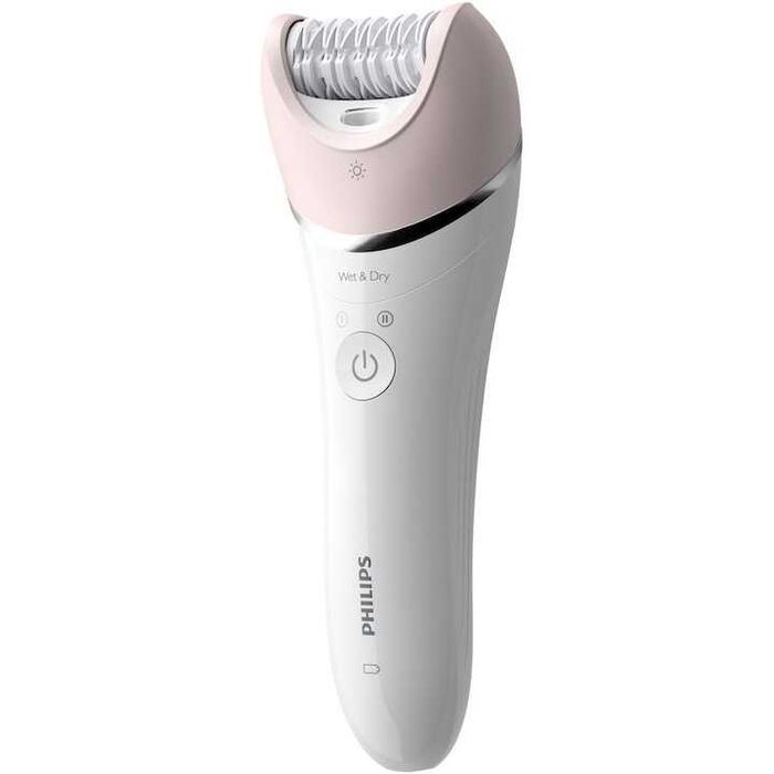 Epilator Philips-Avent Seria 8000 BRE721, 32 pensete, fara fir, Alb