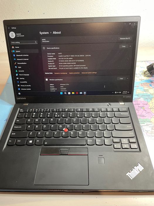 Vand laptop Thinkpad X1 Carbon i7 gen 7 16Gb ram SSD 120GB display 14”