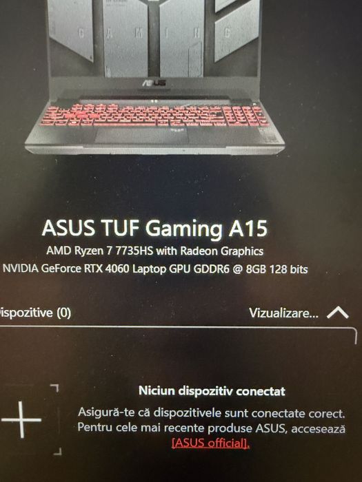 Laptop gaming TUF GAMING A15 - Aproape nou, detin factura