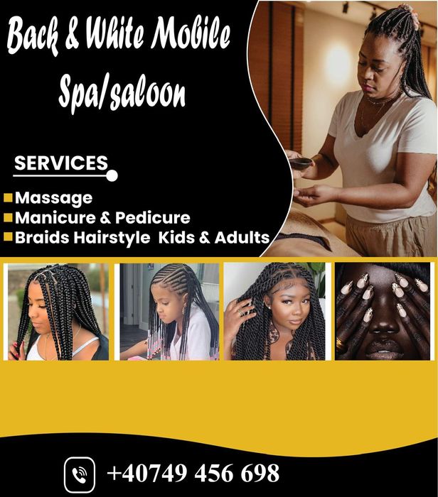 Împletituri afro (brides hairstyle), manechiură, pedichiură